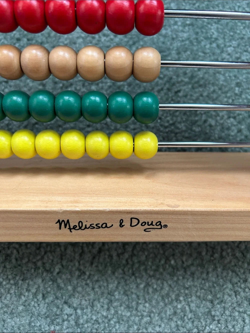 Melissa & Doug Wooden Bead Abacus - Red, Blue, Green, Yellow, Natural